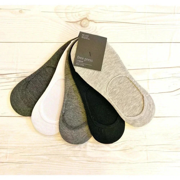 Free Press 5 Pairs Of Sock Liner Black White Gray Nordstrom - Picture 1 of 3